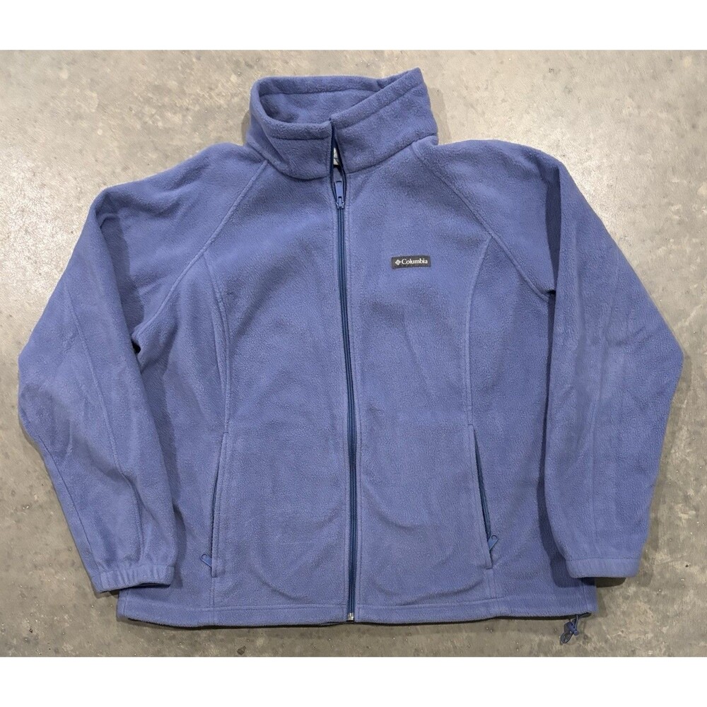 Columbia Full Zip Fleece Jacket Sweater Womens 2X Lavender